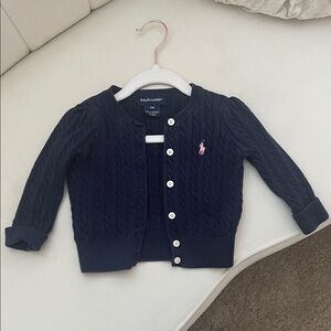 Ralph Lauren Kids Navy Cable Knit Cardigan